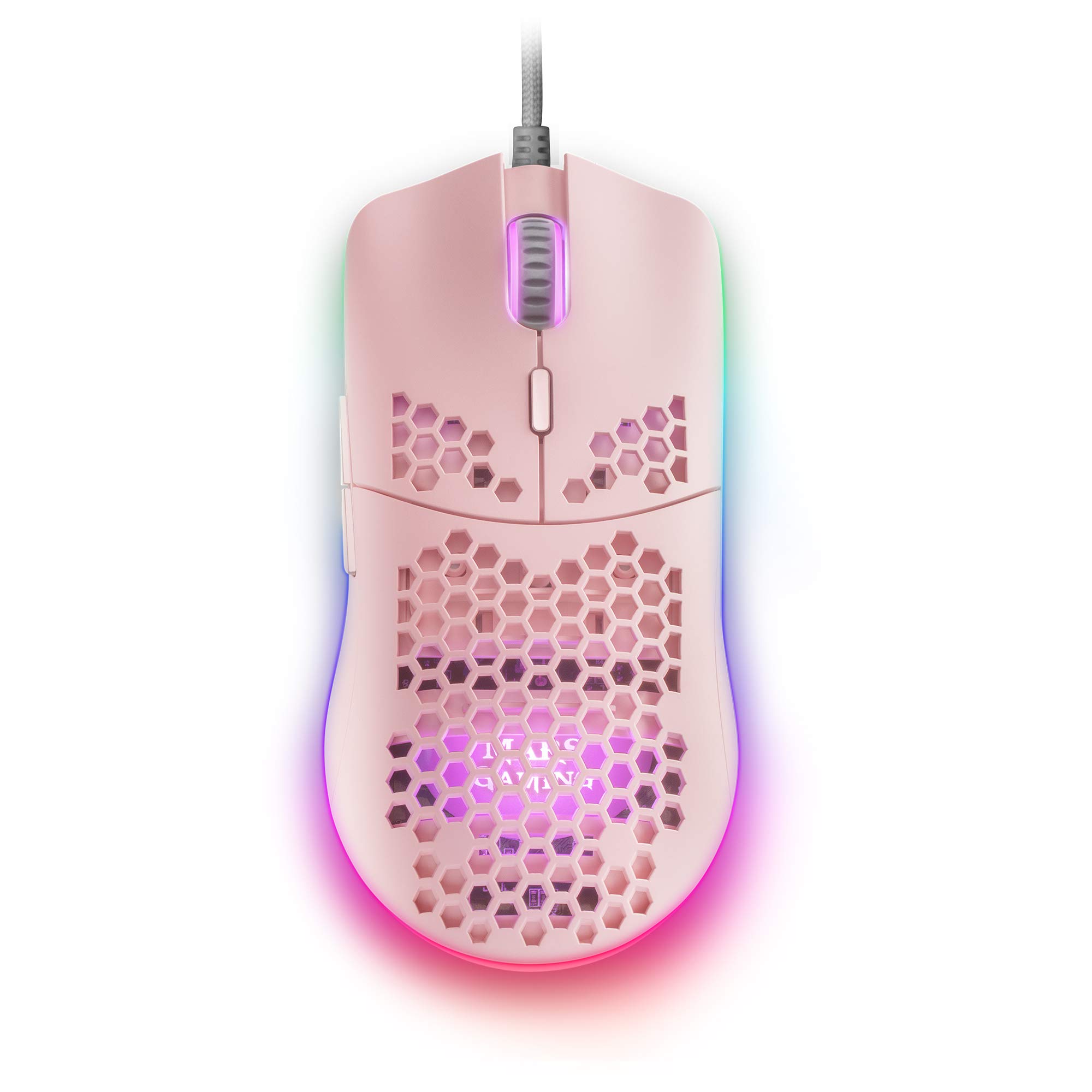 Mars Gaming MMAX Pink, Ultralight Mouse 69g, Optical 12400DPI, Chroma RGB, Soft — image 1