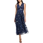 Shoshanna Women's Midnight Zia Embroidered Floral Tulle Elliott Dress