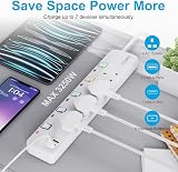 Toomke Extension Lead USB 4 Way UK Plug 2x USB-A 1x USB-C 1.5m 13A view 2