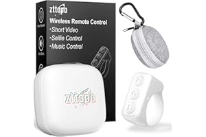 Zttopo TikTok Scrolling Ring, TIK Tok Bluetooth Remote Control, Kindle APP Page Turner with Carrying Case, Camera Photo Clicker for iPhone, iPad, iOS, Android-white