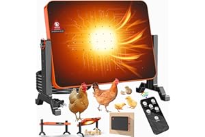LQTTEK Chicken Coop Heater for Winter,200W Smart Brooder Coop Heater with Overheating Protection,Radiant Heat Panel with Remote Control Timer & Adjustable Temp,Large Heat Warmer for Chicken Kitten Puppy Pets