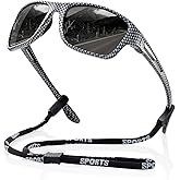 suoso Polarized Sports Sunglasses for Men: UV400 Protection Glasses Womens Wrap Around Goggles for Driving Fishing