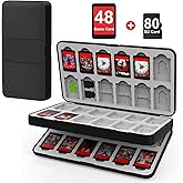 iPLYGAM Switch Game Case for Nintendo Switch 2/Switch/OLED/Lite with 48 Slots and 80 Memory Micro SD Card Storage, Portable Travel Switch Game Holder Organizer, Game Card Protective for Festival Gift