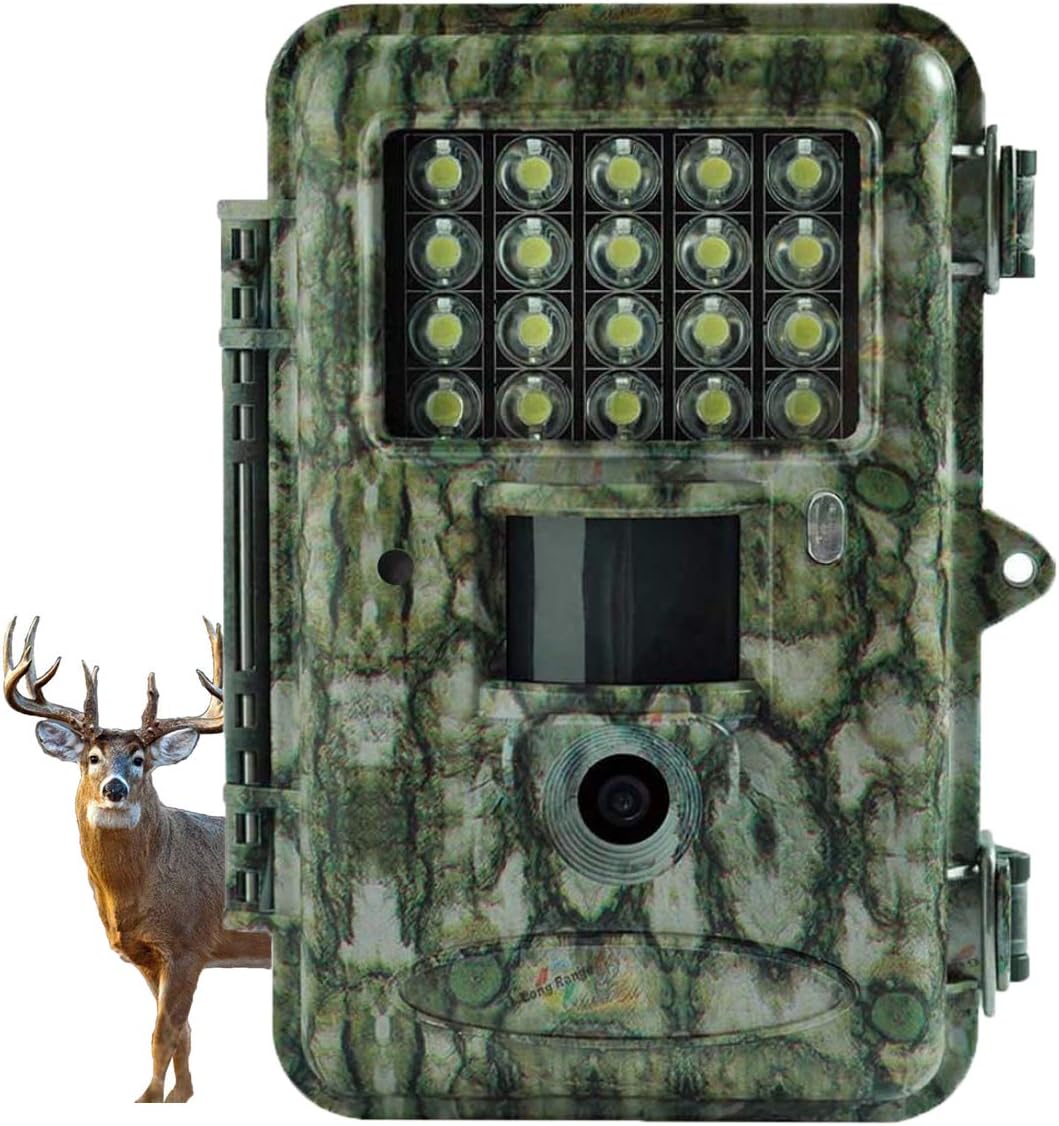 Hunting Trail Game Camera,14MP Scouting Camera 2‘’ LCD 1080P with White LED Flash and Adjustable Sensitivity Up to 100ft Detection and Lighting Range