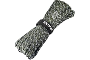 WILDAIR 550lb Paracord Parachute Cord Lanyard Ropes Heavy-Duty Strong Rope-7 Triple Strands 100FT Outdoor Camping (Forest Camo)