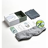 Vesta 100% Bamboo Viscose Sleep Mask, Silky Soft, Adjustable, Full-Size for Total Blackout, Perfect for Sleep, Travel & Nap, Includes Travel Bag and Gift Box (Glacier Grey)