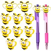 Framendino, 10 Pack Bee Beads Silicone Animal Focal Flat Loose Spacer for DIY Earrings Bracelets Necklace Pen Kechain Jewelry Making Crafts