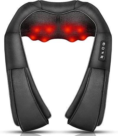 iKristin Neck Massager Deep Tissue 3D Kneading with Heat Black