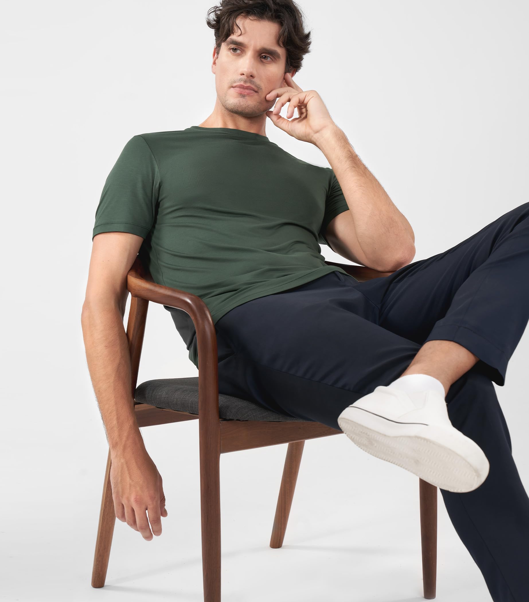 DAVID ARCHY Atmungsaktives Unterhemd Herren Slim Fit Weich Kurzarm Shirt Basic T-Shirt, 3er Pack 2