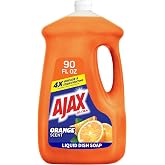 Ajax Ultra Liquid Dish Soap, Triple Action, Orange Scent, 90 fl oz | Dish Detergent, Ajax Dish Soap, Dish Liquid, 4x Grease &amp; Stain Fighting, Deep-Cleaning, Soft on Hands, Dishwashing Detergent