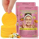 PIPIHUA Turmeric Kojic Acid Cleansing Pads: Turmeric Cleansing Pad for Dark Spots - Kojic Acid Exfoliating Face Scrub Pads for Face and Body (80PCS)
