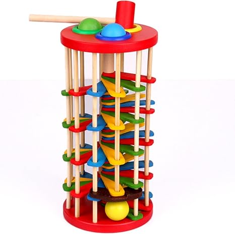 Amazon ハルミ だるま落とし ボールゲーム 知育玩具 階段ゲーム スロープトイ おもちゃ
