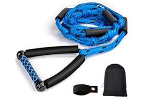 Wakesurf Rope - ASVAEVAS 25ft Floating Wake Surf Ropes and Handle, 4 Sections Adjustable Surf Tow Rope for Wakesurfing and Watersports
