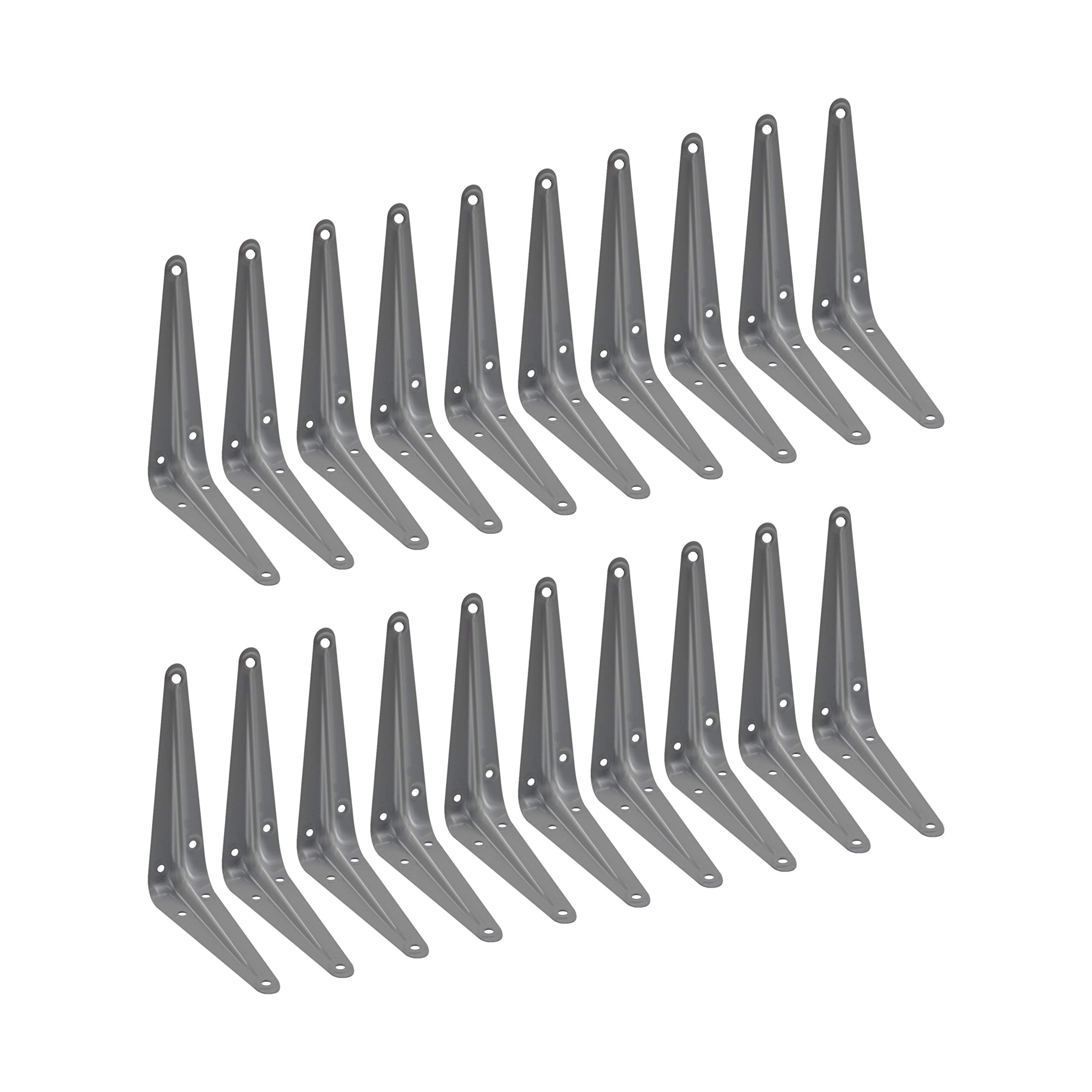 EAI 125x100mm / 5x4" Original London Pattern Shelf Bracket | Silver/Grey | Pack of 20