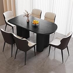 Guyii 55.11" Dining Table Set with 6 Chairs, Modern