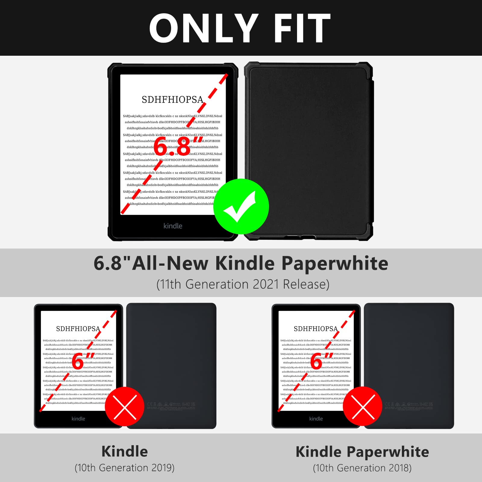 FUWANG Kindle Paperwhite Case for 6.8