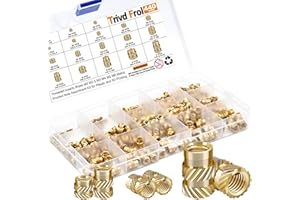 Trivd Frol 440Pcs Threaded Inserts M2 M2.5 M3 M4 M5 M6 Female Thread Metric Knurled Nuts Assortment Kit Brass Threaded Inserts for Plastic and 3D Printing Components