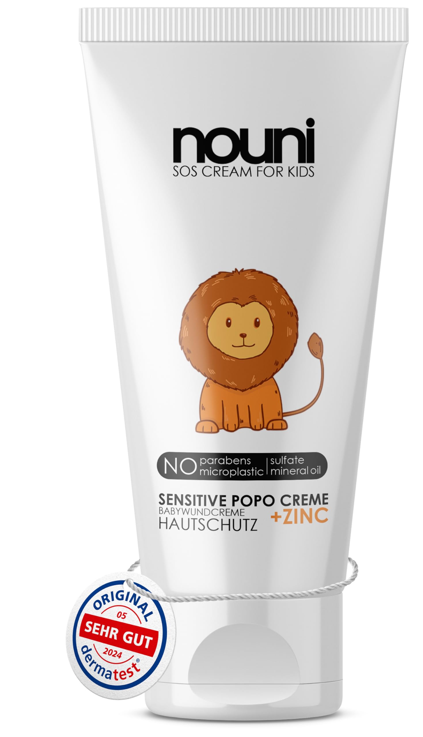 SOS Wound Protection Cream + Zinc 100 ml Popo Cream - Protection Wound in the Nappy Area - Intensive Care for Children's Skin - No Harmful Additives | nouni