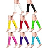 SATINIOR 8 Pairs Women Knit Leg Warmers 80s Eighty's Ribbed Leg Warmers for Party Sports