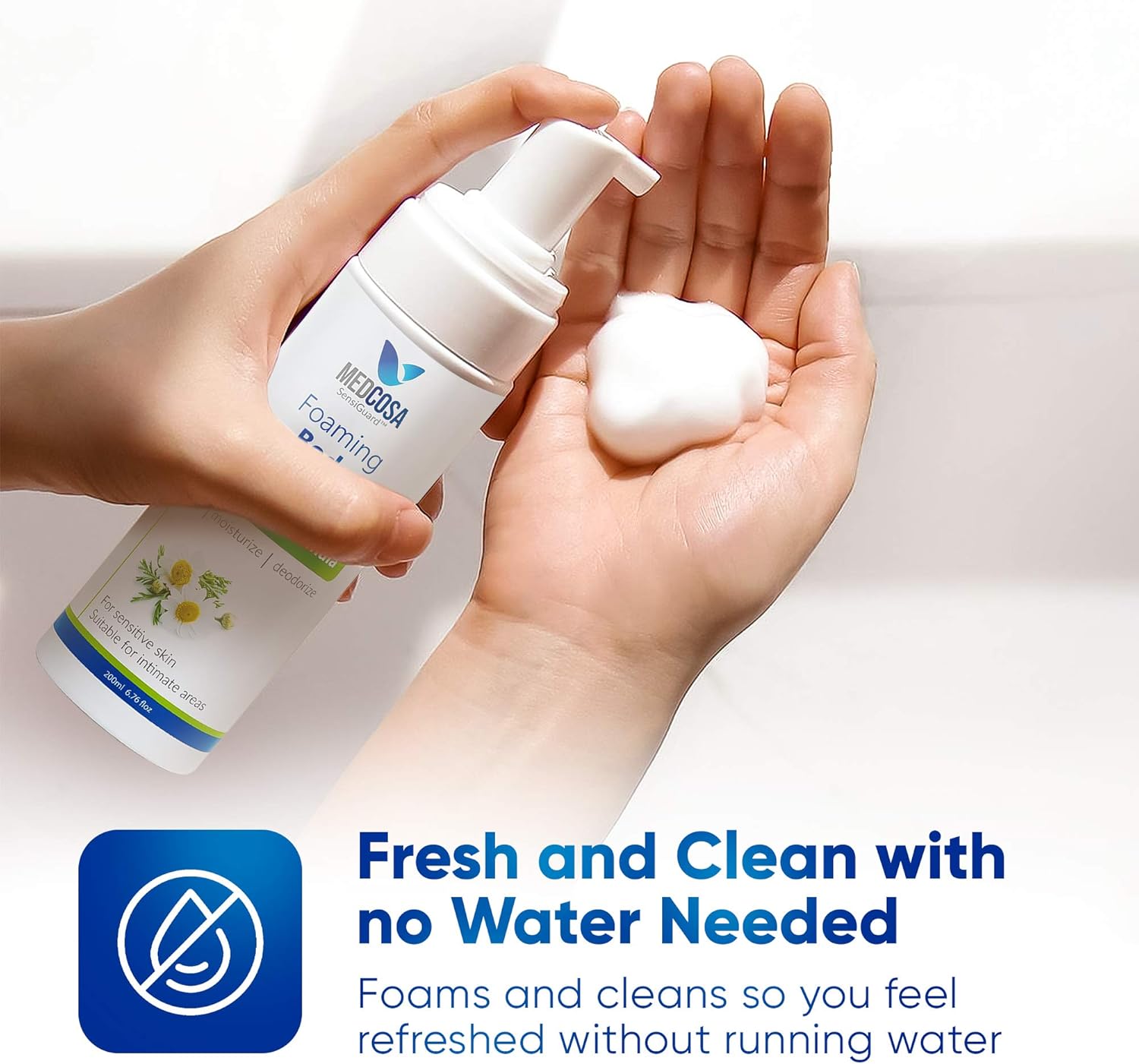 No Rinse Body Wash by Medcosa Full Body Cleansing Foam for Adults and