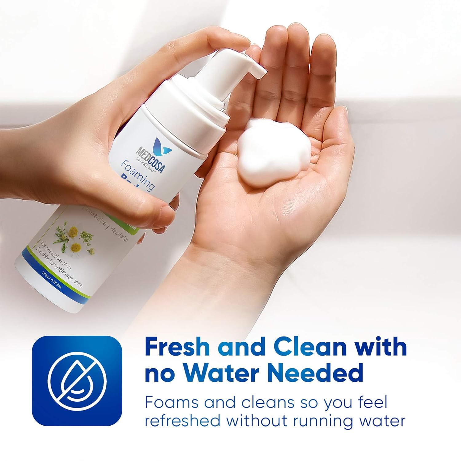 No Rinse Body Wash by Medcosa | Full Body Cleansing Foam for Adults and Elderly Care | Rinse Free | Waterless Body Wash for People | Wipe away Cleanser : Beauty