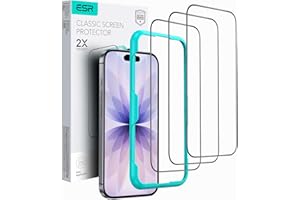 ESR 3-Pack of Tempered Glass Screen Protectors for iPhone 17/iPhone 16 Pro, Military-Grade, Shatterproof, H9 Hardness Scratch