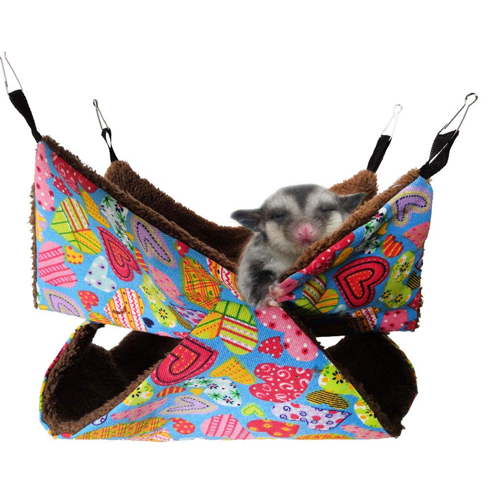 Oncpcare Pet Cage Hammock, Bunkbed Sugar Glider Hammock, Guinea Pig Cage Accessories Bedding Cozy Small Animals Bed for Chinchilla Parrot Sugar Glider Ferrets Squirrel Hamster Rat Playing Sleeping
