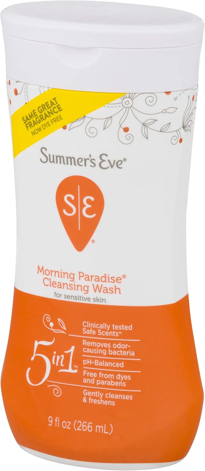 Summer's Eve Cleansing Wash | Morning Paradise | 9 Ounce | Pack of 1 | pH-Balanced, Dermatologist & Gynecologist Tested : Bath And Shower Gels : Beauty