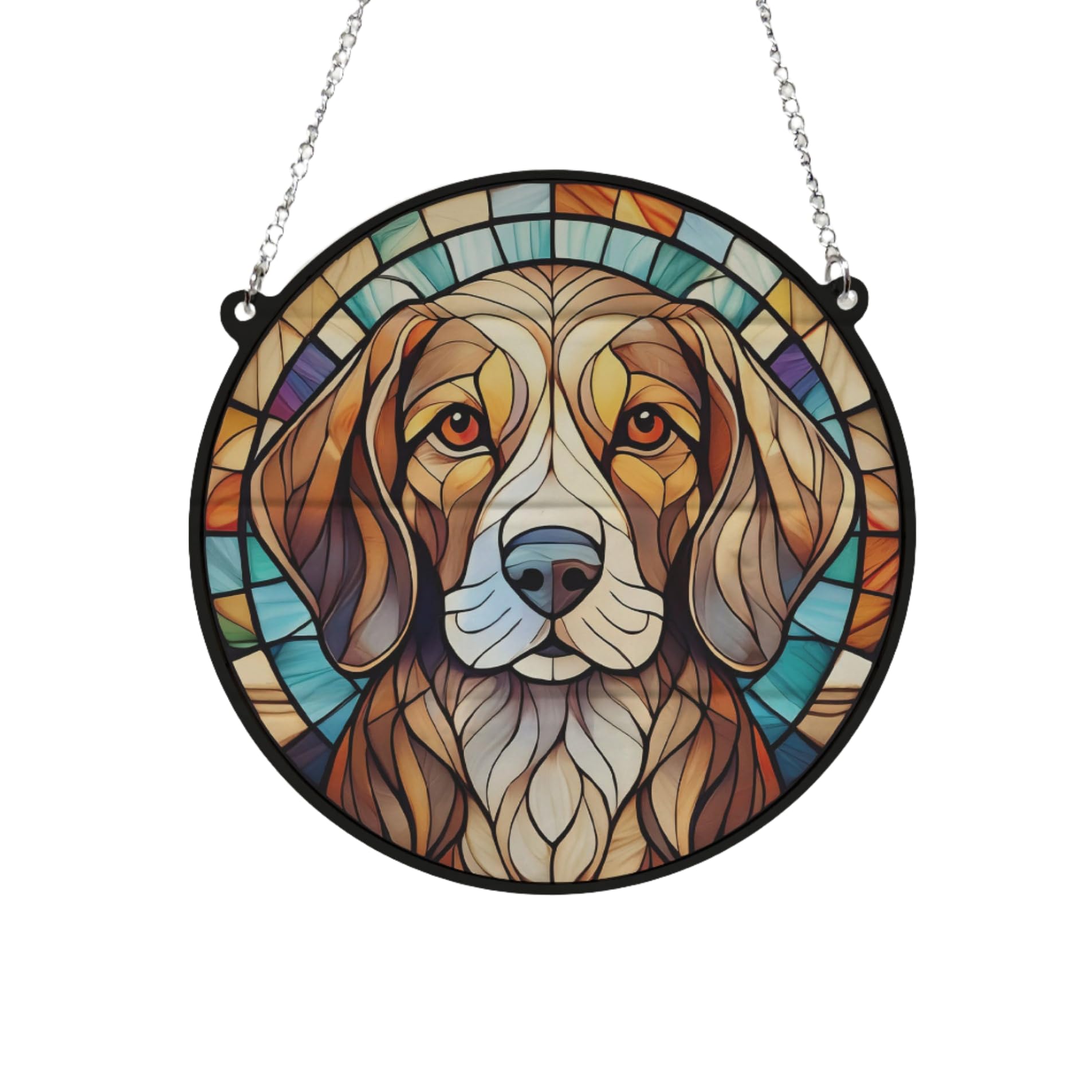 Beagle Stained Glass Effect Suncatcher Gift for Dog Lovers - 19cm