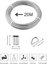 TooTaci 3mm Wire Rope 20M Stainless Steel Cable Kit with 10 Crimp Sleeves 8 view 2