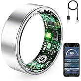 VAMOTRA Smart Ring for Women & Men, Fitness Tracker Ring with Heart Rate Monitor, HRV, Sleep Tracking, No Subscription Fee, 10ATM Waterproof Activity Ring for iPhone & Android (Silver, 9)