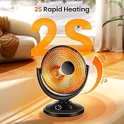 Kismile Oscillating Parabolic Space Heater with