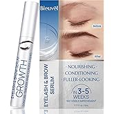 Bleuvél Enhancing Lash Serum for Thicker, Longer, Fuller Eyelashes & Brows, Eyelash Serum with Nourishing & Conditioning Ingredients, Vegan & Cruelty-Free for Sensitive Eyes（5ml）