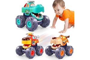 OCATO Car Toys for 1 Year Old Boy Gifts, Pull Back Monster Truck Toy Cars for Toddlers 1-3, 1 2 3 One Year Old Boy Birthday Gift 1st Vehicles Kids Stocking Stuffers Toddler Baby Boys Toys 12-18 Months