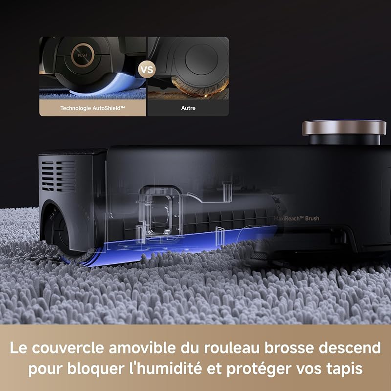Z60 Ultra Roller Complete, Robot Aspirateur Laveur, Noir
