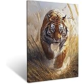 Tiger Canvas Wall Art for Bathroom Living Room Bedroom Office,Tigers Pictures Decor Painting Print Home Artwork Framed Decoration 12" x 16"