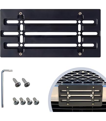 2 Front Bumper License Plate Tag Holder Mount Mounting Relocator Adapter Kit Bracket For Dodge (All Models) Quantity Discount(9.95$ To 6.50$) (Each With 2 Screws 4 Bolts & 4 Built In Nuts) (2 - Foto 12