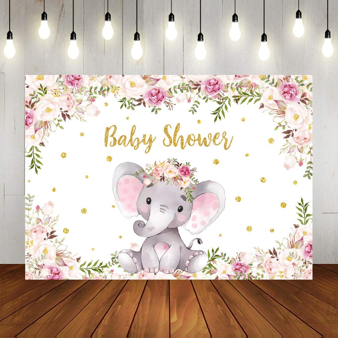 floral elephant baby shower decorations