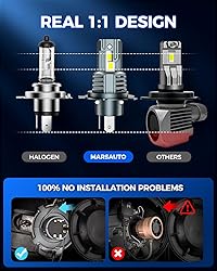Marsauto H4 Bulbs, 800% Super Bright H4 Light