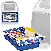 Lusso Gear Kids Tray Table Cover with Pockets - Airplane Travel Essentials for Babies, Toddlers, Adults - Travel Tray for Kid
