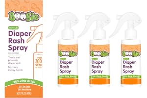 Boogie No-Rub Zinc Diaper Rash Cream Spray for Babies, 1.7 fl oz (3 Pack) | 25% Zinc Oxide Diaper Cream Spray - Touch-Free One-Handed Application - 200+ Sprays Per Bottle - Diaper Bag Essential
