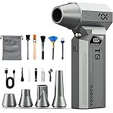 Compressed Air Duster, 150000RPM Electric Air Duster with LED Display & Brushless Motor, 4-Gear Air Blower Rechargeable with LED Light, Cordless Turbo Fan for Computer, Keyboard, Car, Home, Outdoor