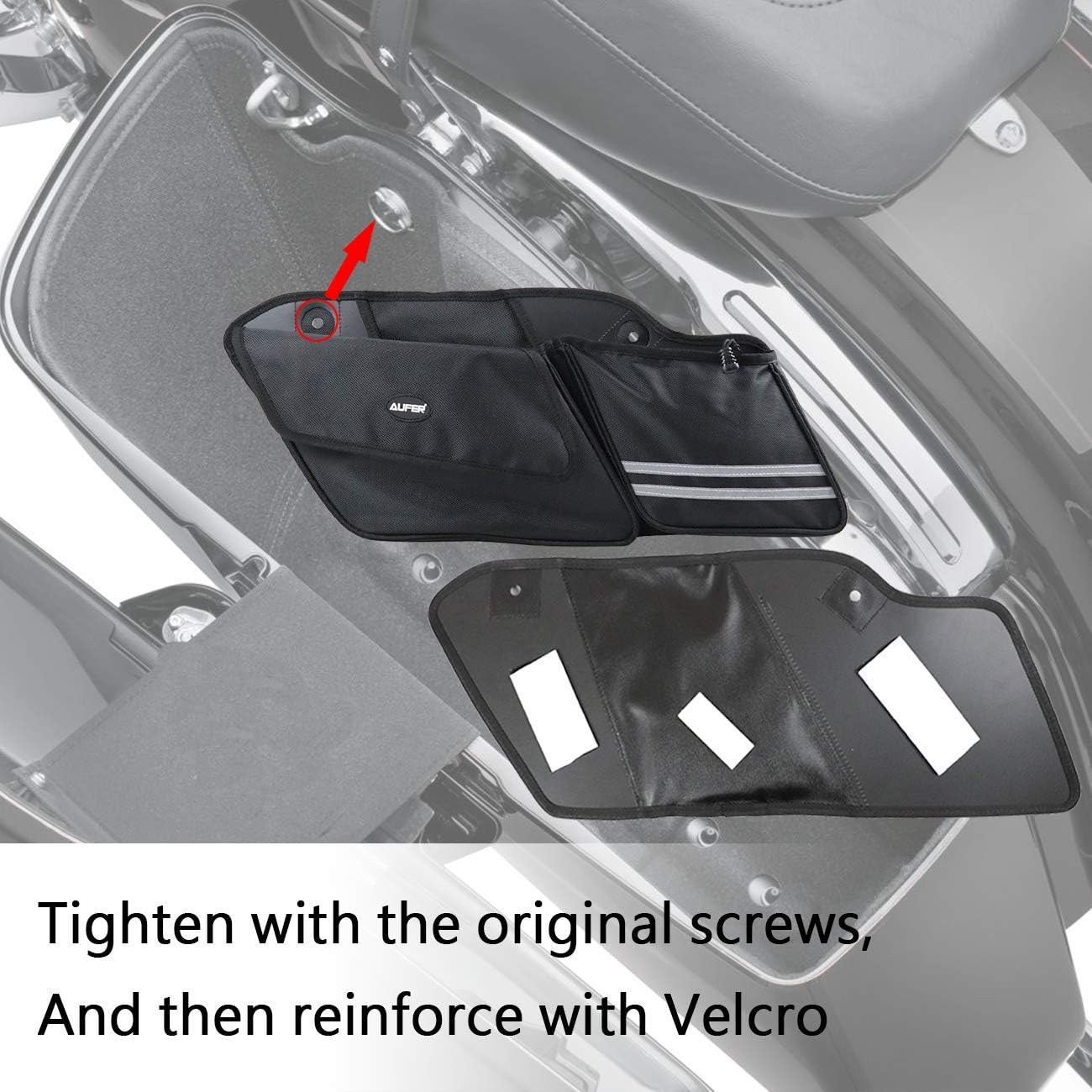 AUFER Left & Right Side Motorcycle Saddlebag Organizers Storage Bags Saddle bag Organizers Fit for 1993-2013 Touring Road King Road Glide Electra Glide: Automotive