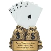 Decade Awards Poker Trophy - Custom Engraved Texas Hold 'Em Award - Poker Champion Prize for Tournaments, Casinos, Card Nights - Customize Now (6 Inch)