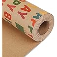 NESCCI Birthday Wrapping Paper - Gift Wrapping Paper Roll, Kraft Wrapping Paper - 17 inch X 32.8 Feet Per Roll, Colorful Happy Birthday Pattern For Boys & Girls, Perfect For Party & Shower