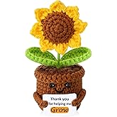 Vbepos Sunflower Teacher Appreciation Gifts Thank You Gifts for Women Teacher Coworkers Boss Emotional Support Crochet Sunflower for Mom