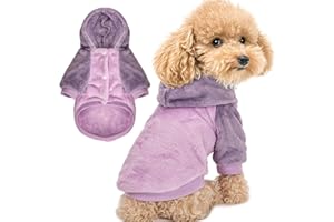 FabriCastle Dog Hoodie Sweater for Small Dogs Boy and Girl, Small Dog Clothes XS XXS Puppy Sweatshirt, Pet Outfit, Cat Clothing Super Soft Warm Snap On Closure (Lavender-Purple, Medium)