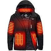 WASOTO Heated Jackets for Men Fur Lining with 18400mAh Battery Pack Charger included Rechargeable Waterproof for Hunting Work