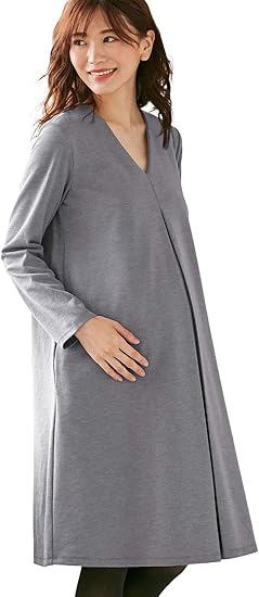 Amazon Co Jp Angeliebe エンジェリーベ マタニティ 授乳口付 ポンチ フロントタック ワンピース 産前産後 授乳服 Vネック お宮参り フォーマル 服 ファッション小物