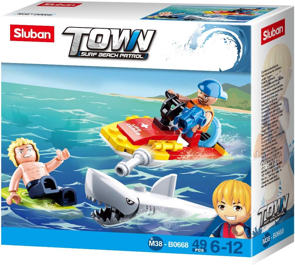 Sluban BEACH RESCUE - Jet Ski to the rescue, Medium, Multicolor